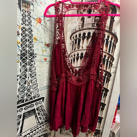 41. FREE PEOPLE Dark Red/Maroon Romper - Picture 3 of 4